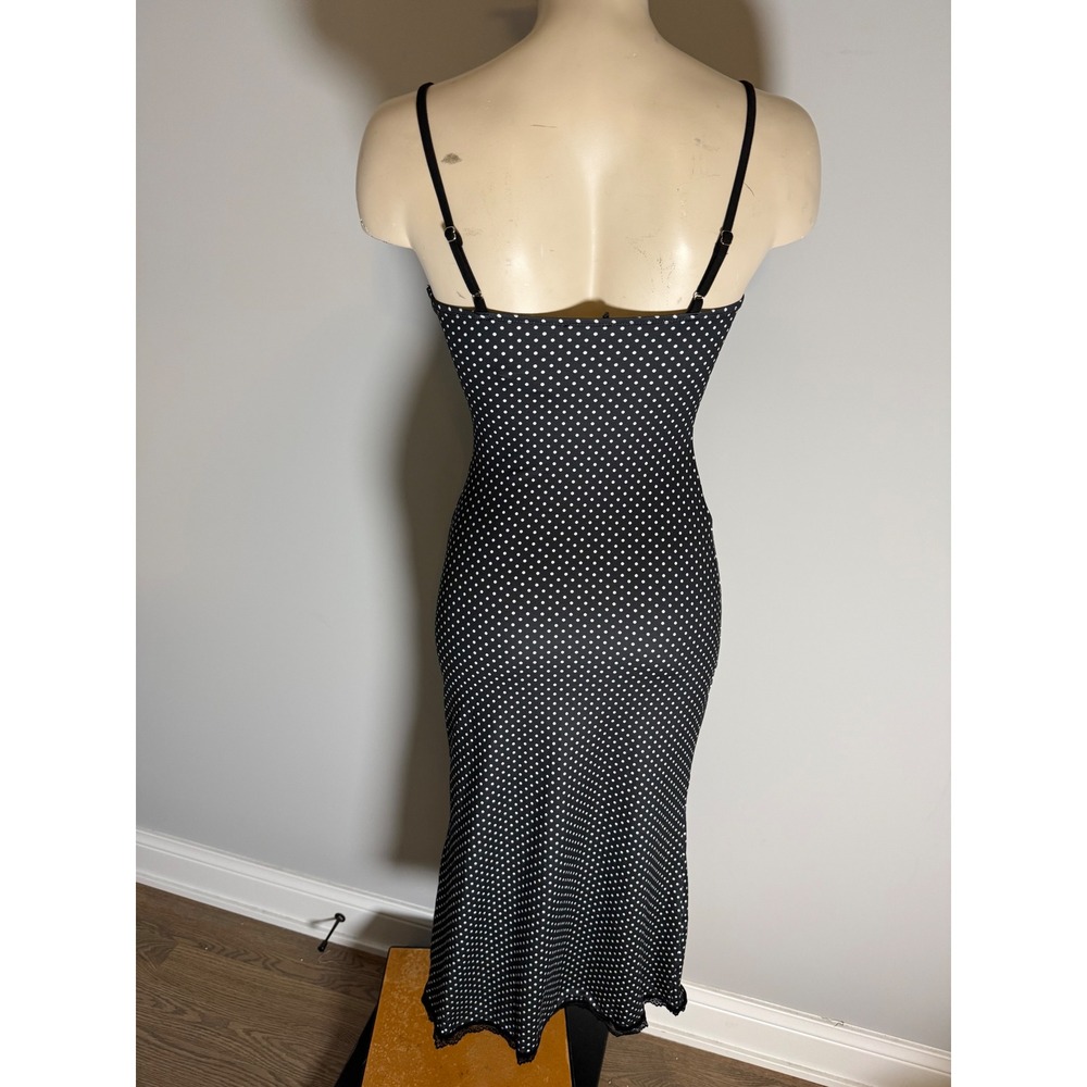 Princess Polly Delaney V Neck Frill Midi Dress Black Polka Dot Lace Trim US 0 - Picture 7 of 9